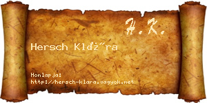 Hersch Klára névjegykártya